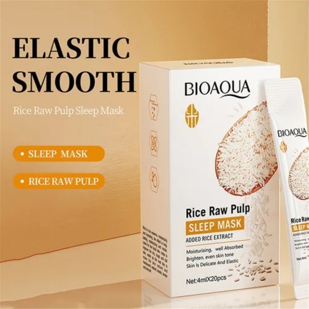 Bioaqua Rice Raw Pulp Sleep Mask New
